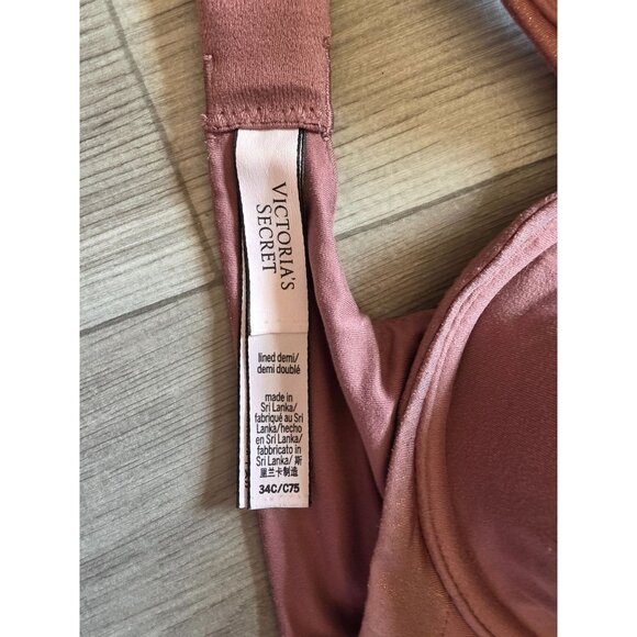 Victorias Secret 34C Shimmer Lined Demi Bra Pink - Picture 6 of 7
